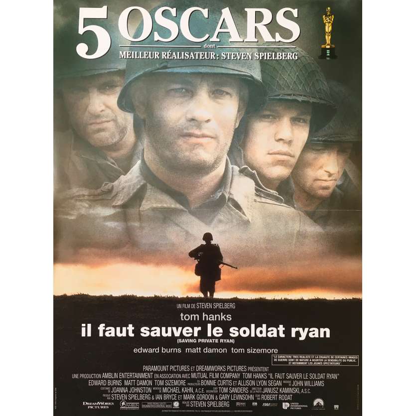 SAVING PRIVATE RYAN Original Movie Poster Oscars - 15x21 in. - 1998 - Steven Spielberg, Tom Hanks