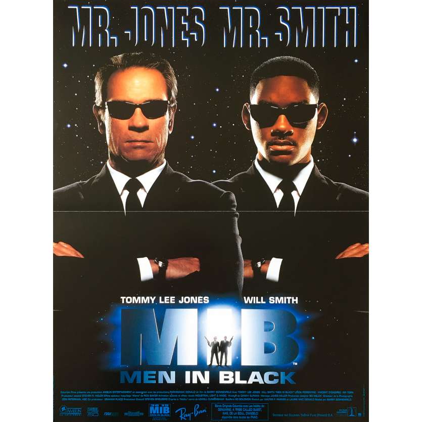 MEN IN BLACK Movie Poster 15x21 in. French - 1997 - Barry Sonnenfeld, Will Smith