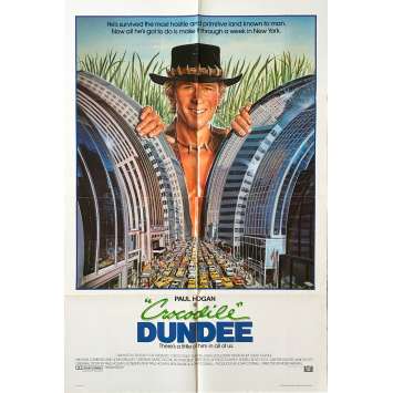 CROCODILE DUNDEE Original Movie Poster - 27x41 in. - 1986 - Peter Faiman, Paul Hogan