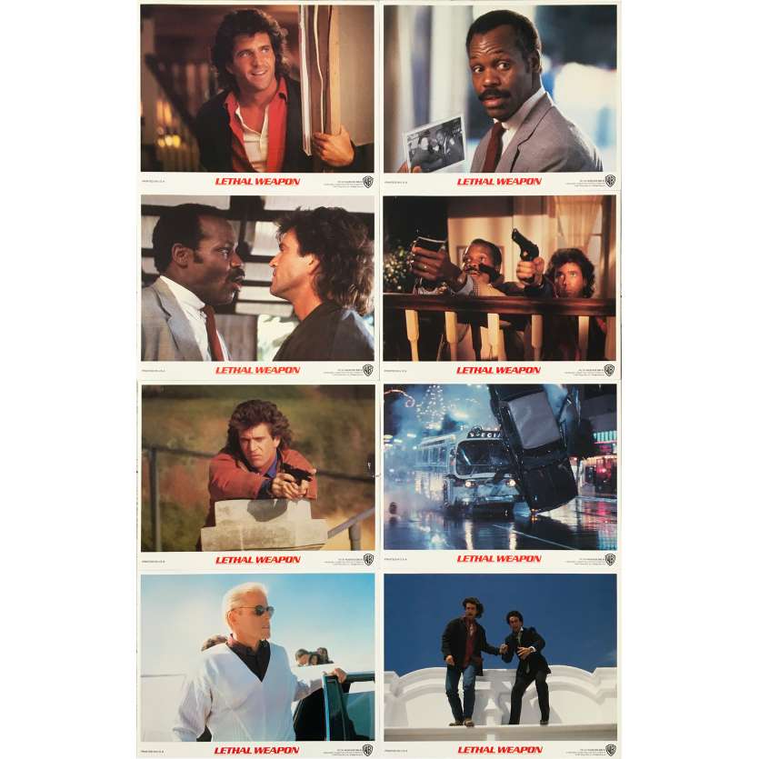 LETHAL WEAPON Original Lobby Cards x8 - 8x10 in. - 1987 - Richard Donner, Mel Gibson