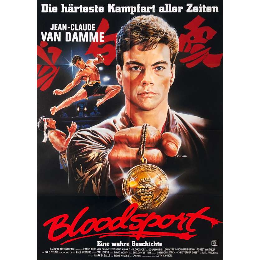 BLOODSPORT Affiche de film  - 59x84 cm. - 1988 - Jean-Claude Van Damme, Newt Arnold