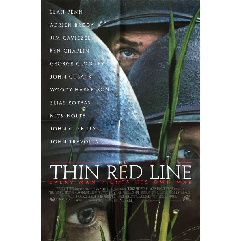 THE THIN RED LINE Original Movie Poster  - 27x41 in. - 1998 - Terrence Malick, Sean Penn