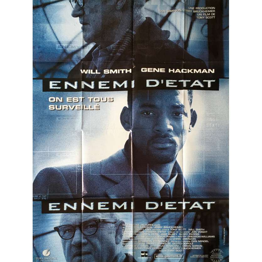 ENNEMY OF THE STATE Original Movie Poster - 47x63 in. - 1998 - Tony Scott, Will Smith, Gene Hackman