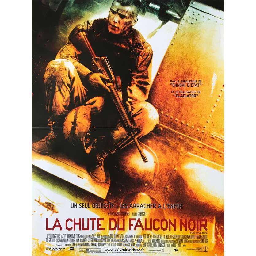 BLACK HAWK DOWN Original Movie Poster  - 15x21 in. - 2001 - Ridley Scott, Josh Hartnett, Ewan McGregor