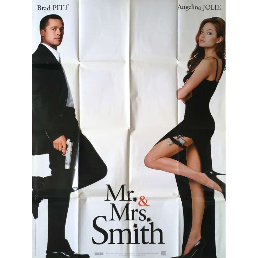 MR. & MRS. SMITH Original Movie Poster  - 47x63 in. - 2005 - Doug Liman, Brad Pitt, Angelina Jolie