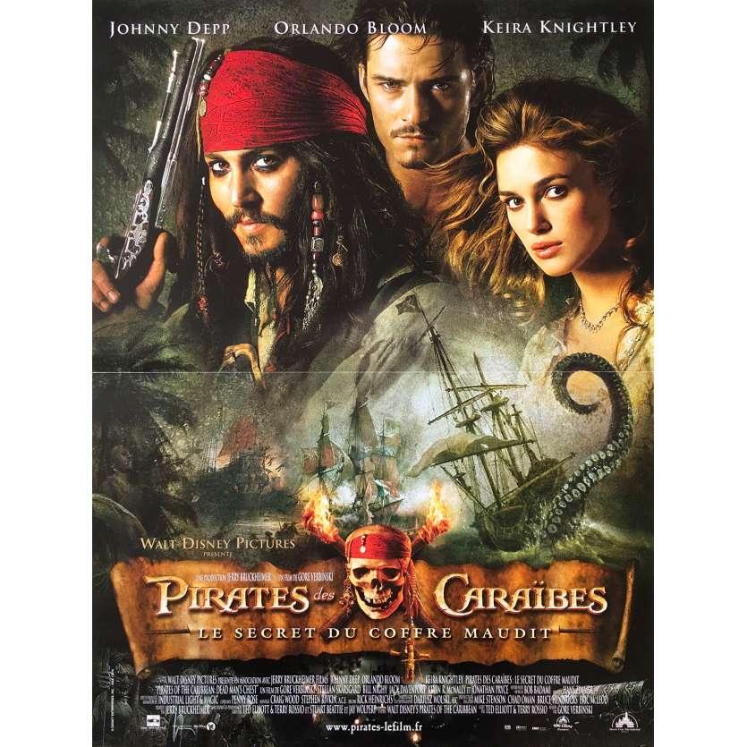 PIRATES OF THE CARIBBEAN 2 Original Movie Poster  - 15x21 in. - 2006 - Gore Verbinski, Johnny Depp