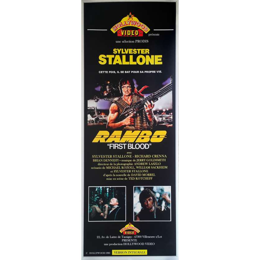 RAMBO - FIRST BLOOD Original Video Poster - 23x63 in. - 1983 - Ted Kotcheff, Sylvester Stallone