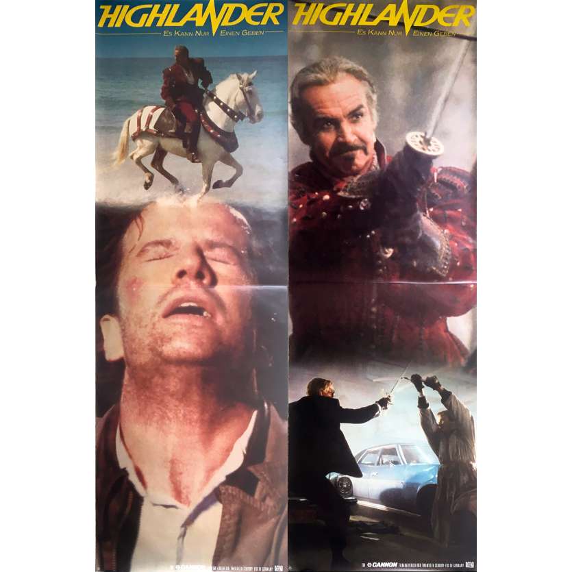 HIGHLANDER Affiches de film  - 60x180 cm. - 1985 - Christophe Lambert, Russel Mulcahy