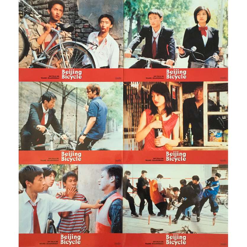BEIJING BICYCLE Original Lobby Cards x6 - 9x12 in. - 2001 - Xiaoshuai Wang, Lin Cui, Xun Zhou