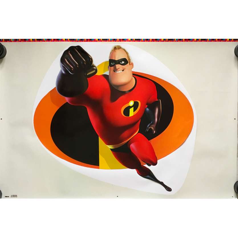 THE INCREDIBLES Original Promo Stickers x7 - 23x32 in. - 2004 - Brad Bird, Craig T. Nelson