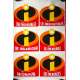 THE INCREDIBLES Original Promo Stickers x7 - 23x32 in. - 2004 - Brad Bird, Craig T. Nelson