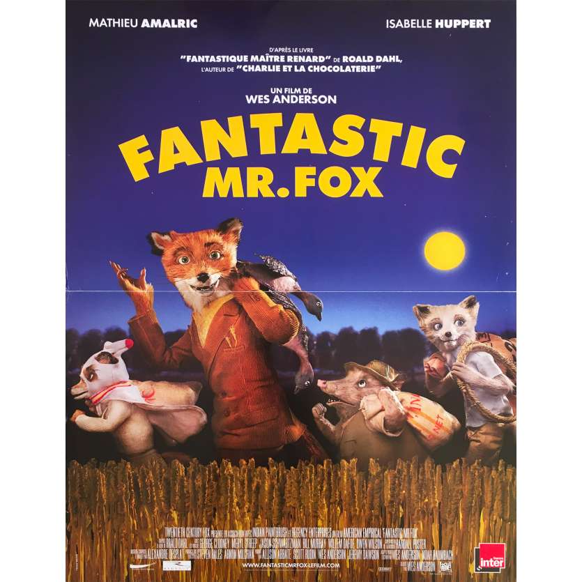 FANTASTIC MR  FOX Original Movie Poster  - 15x21 in. - 2009 - Wes Anderson, George Clooney