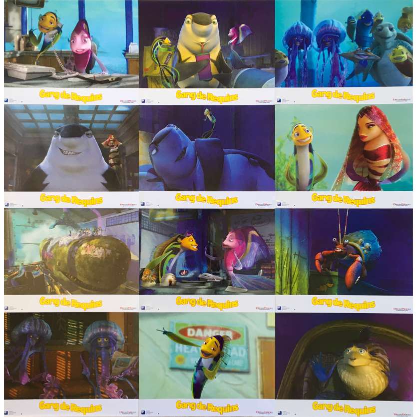 SHARK TALE Original Lobby Cards x12 - 9x12 in. - 2004 - Bibo Bergeron, Will Smith