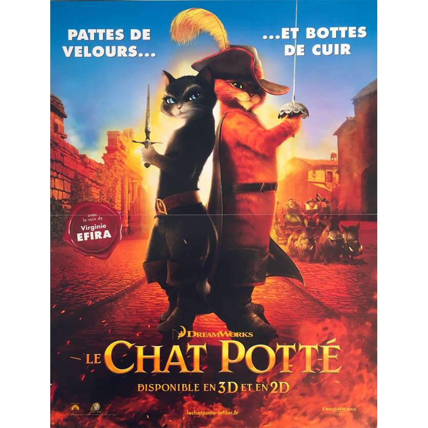 LE CHAT POTTE Affiche de film  - 40x60 cm. - 2011 - Antonio Banderas, Chris Miller