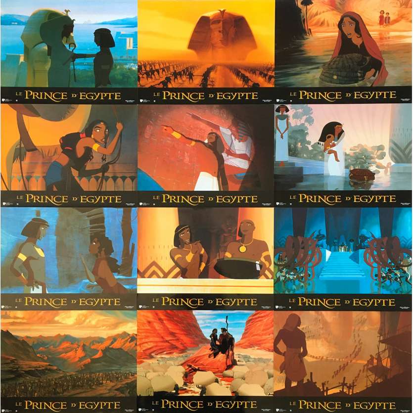 THE PRINCE OF EGYPT Original Lobby Cards x12 - 9x12 in. - 1998 - Brenda Chapman, Steve Hickner, Val Kilmer