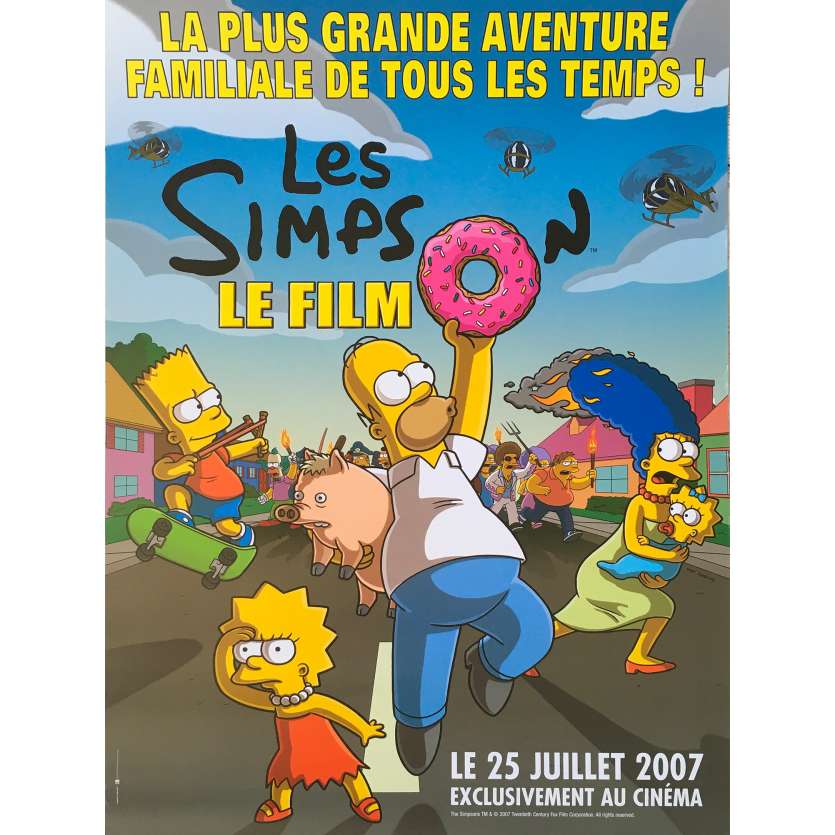 THE SIMPSONS MOVIE Original Movie Poster - 15x21 in. - 2007 - David Silverman, Dan Castellaneta