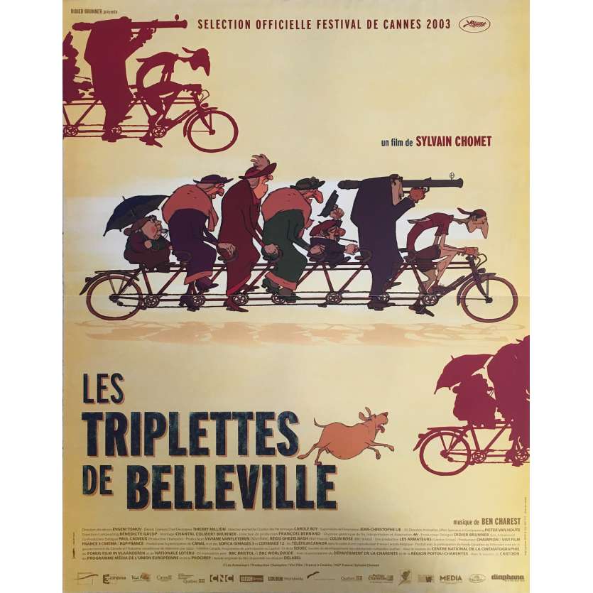 LES TRIPLETTES DE BELLEVILLE Affiche de film  - 40x60 cm. - 2003 - Michele Caucheteux, Sylvain Chomet