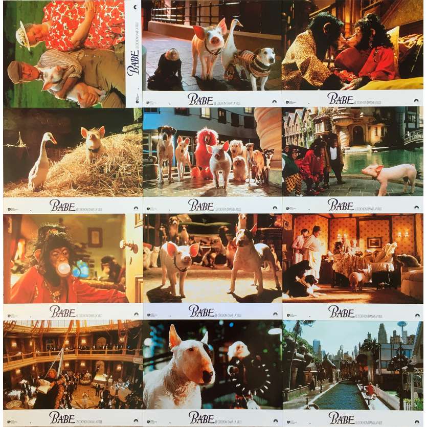 BABE Original Lobby Cards x12 - 9x12 in. - 1995 - Chris Noonan, James Cromwell