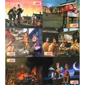 CHICKEN RUN Original Lobby Cards x6 - 9x12 in. - 2000 - Peter Lord, Nick Park, Mel Gibson