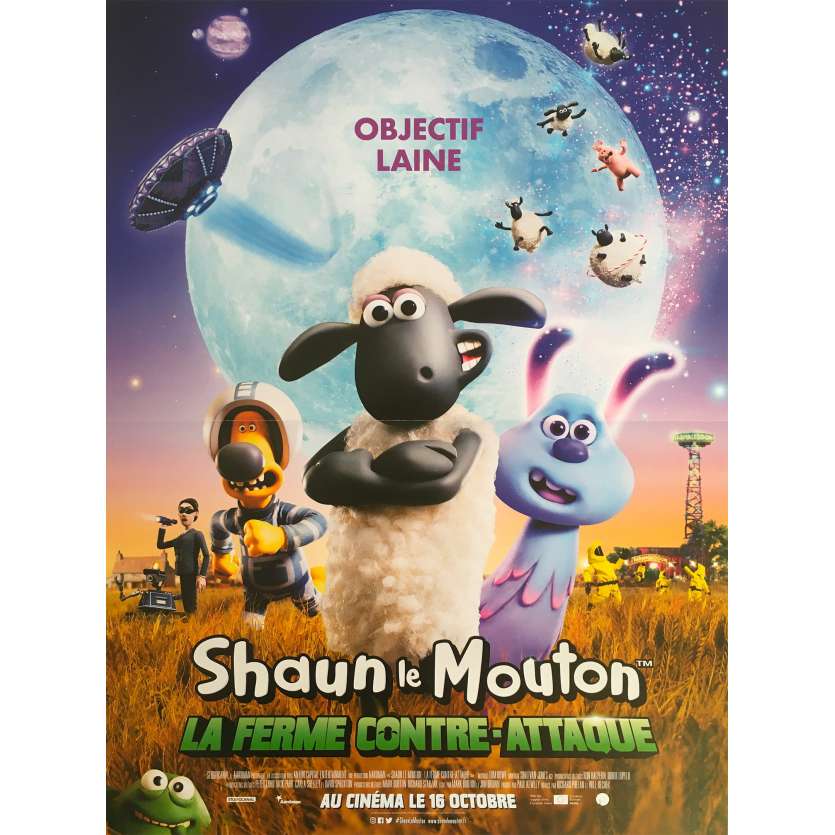 SHAUN THE SHEEP Original Movie Poster  - 15x21 in. - 2015 - Mark Burton, Justin Fletcher