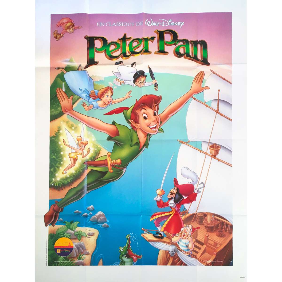 PETER PAN French Movie Poster - 47x63 in. - R1980 PETER PAN French Movie Poster - 47x63 in. - R1980