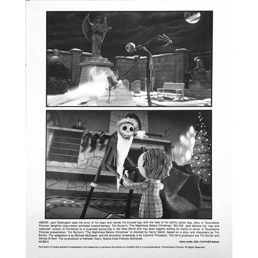 THE NIGHTMARE BEFORE CHRISTMAS Original Lobby Card NCBB-6 - 8x10 in. - 1993 - Tim Burton, Danny Elfman