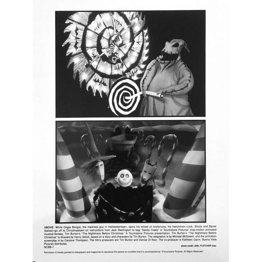 THE NIGHTMARE BEFORE CHRISTMAS Original Lobby Card NCBB-7 - 8x10 in. - 1993 - Tim Burton, Danny Elfman