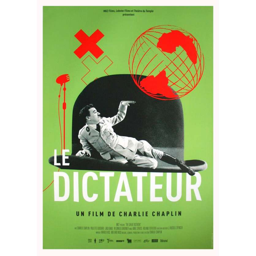 THE GREAT DICTATOR Original Movie Poster - 15x21 in. - R2020 - Charles Chaplin, Paulette Goddard