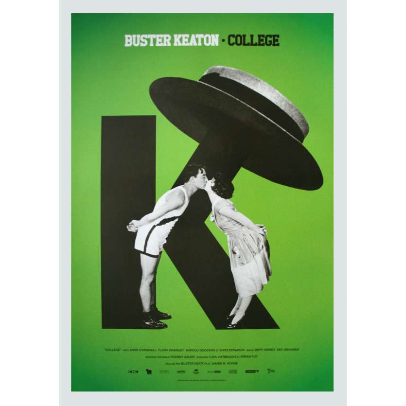 COLLEGE Original Movie Poster  - 15x21 in. - R2020 - James W. Horne, Buster Keaton