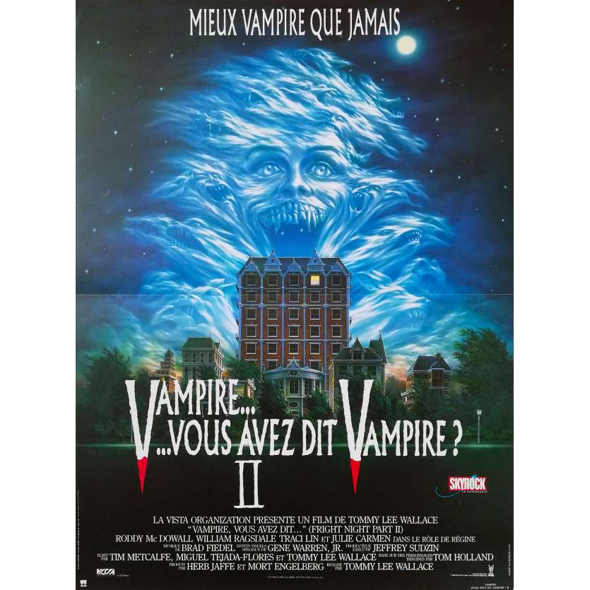 FRIGHT NIGHT PART II Original Movie Poster - 15x21 in. - 1988 - Tommy Lee Wallace, Roddy McDowall