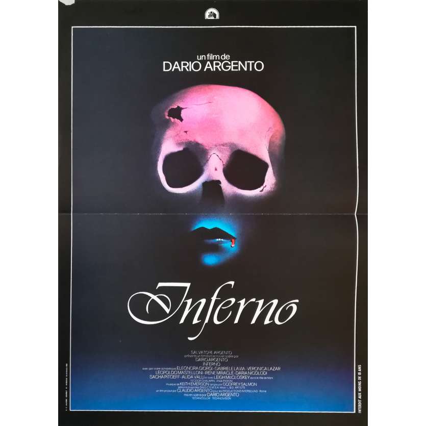 INFERNO Original Movie Poster  - 15x21 in. - 1980 - Dario Argento, Daria Nicolodi