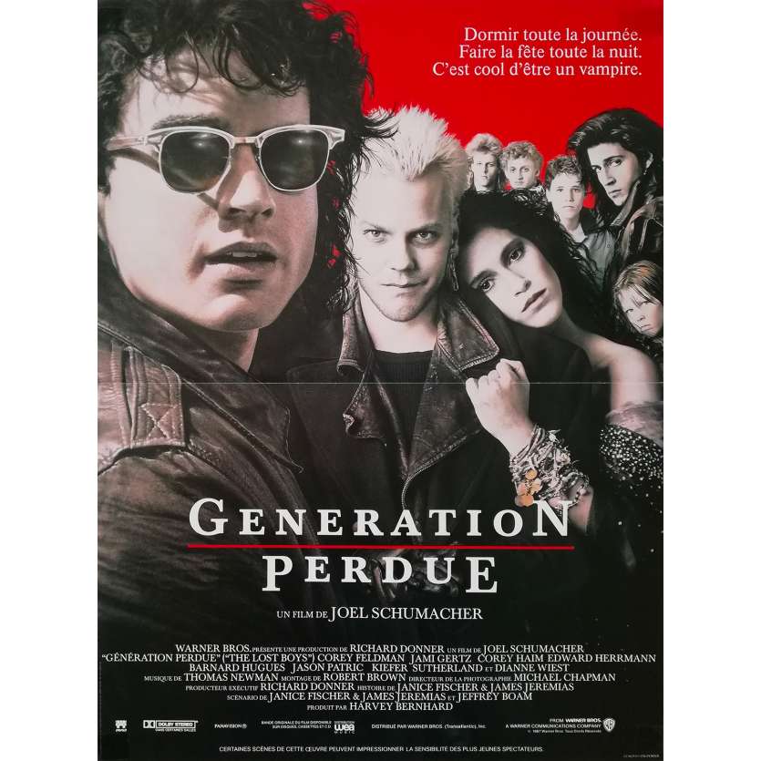 THE LOST BOYS Original Movie Poster  - 15x21 in. - 1987 - Joel Schumacher, Kieffer Sutherland