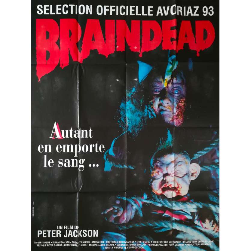 BRAINDEAD Affiche de film - 120x160 cm. - 1992 - Timothy Balme, Peter Jackson