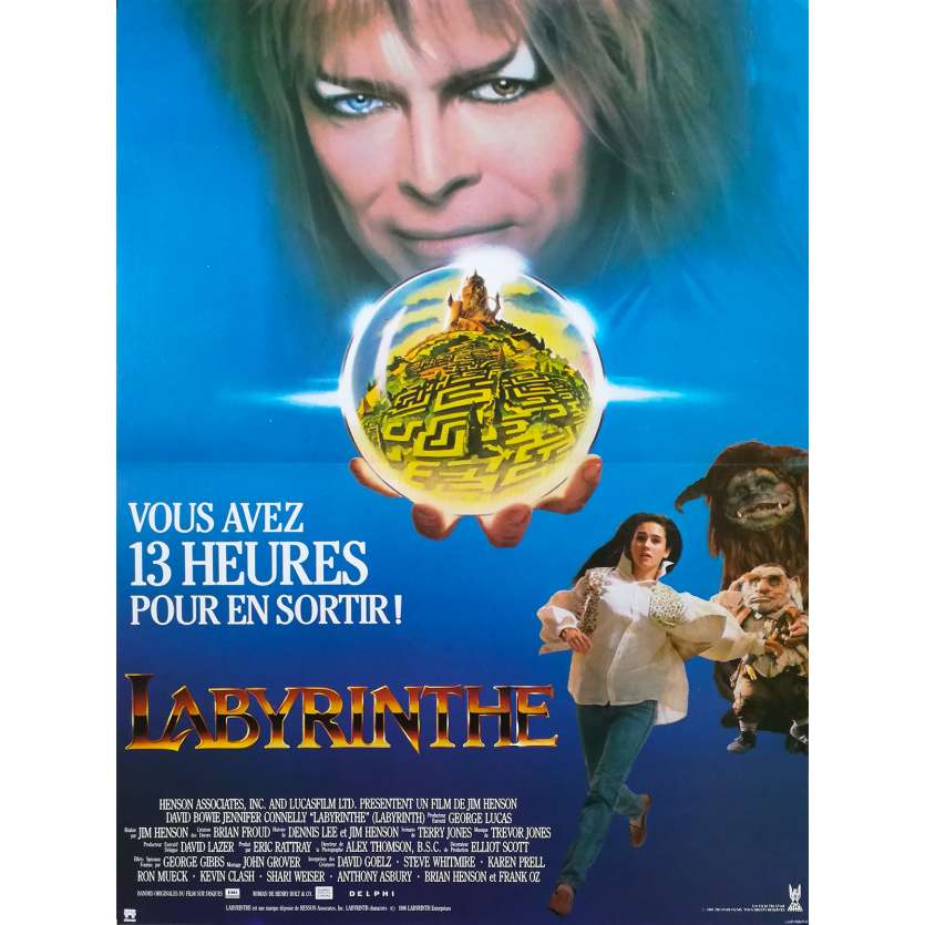LABYRINTH Original Movie Poster  - 15x21 in. - 1986 - Jim Henson, David Bowie