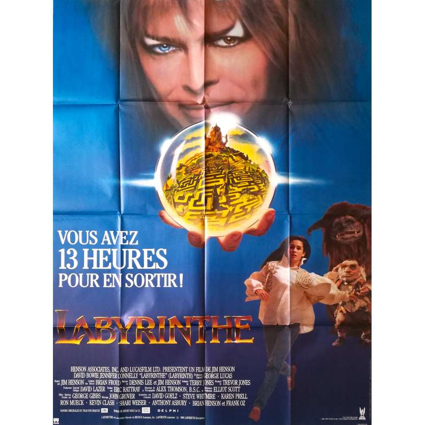 LABYRINTH Original Movie Poster - 47x63 in. - 1986 - Jim Henson, David Bowie