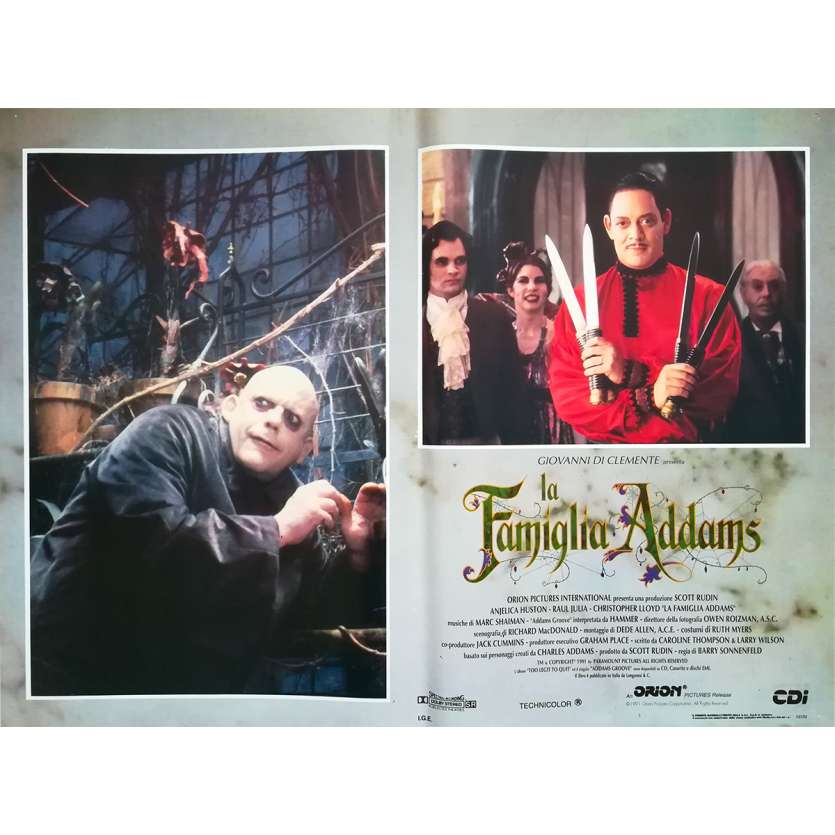 ADDAMS FAMILY Original Lobby Card N8 - 18x26 in. - 1991 - Barry Sonnenfeld, Raul Julia