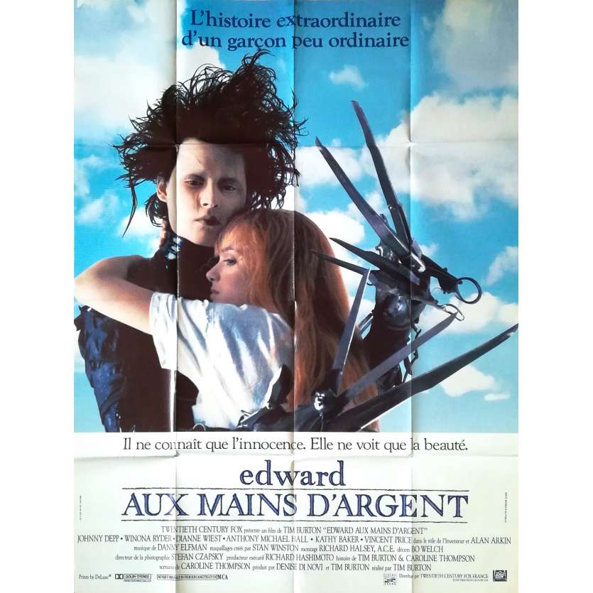 EDWARD AUX MAINS D'ARGENT Affiche de film  - 120x160 cm. - 1992 - Johnny Depp, Tim Burton