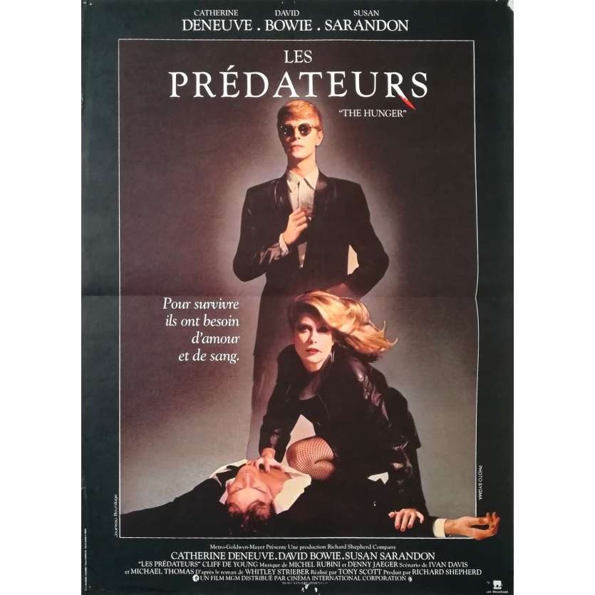LES PREDATEURS Affiche de film  - 40x60 cm. - 1983 - David Bowie, Tony Scott