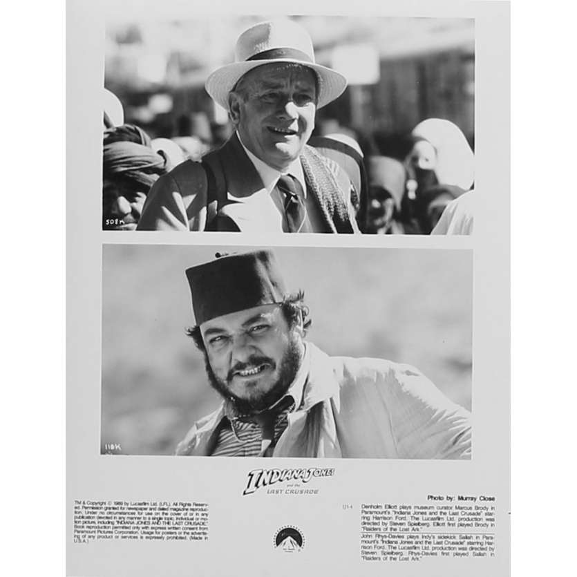 INDIANA JONES ET LA DERNIERE CROISADE Photo de presse IJ3-4 - 20x25 cm. - 1989 - Harrison Ford, Steven Spielberg