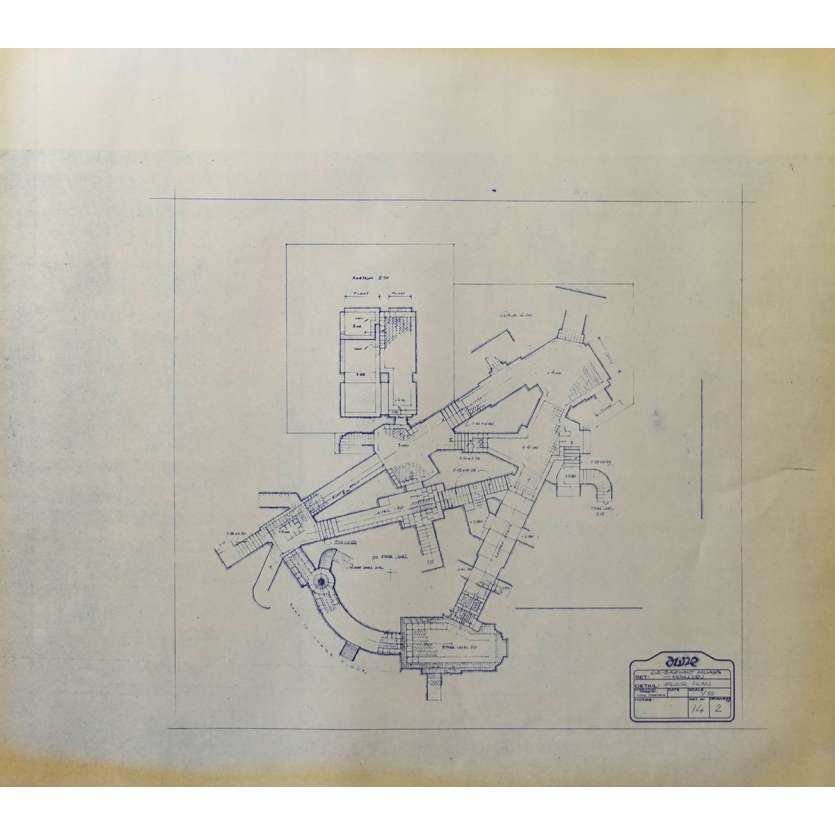 DUNE Original Blueprint - Arakeen No:14/2 - 21x24-26 in. - 1982, David Lynch