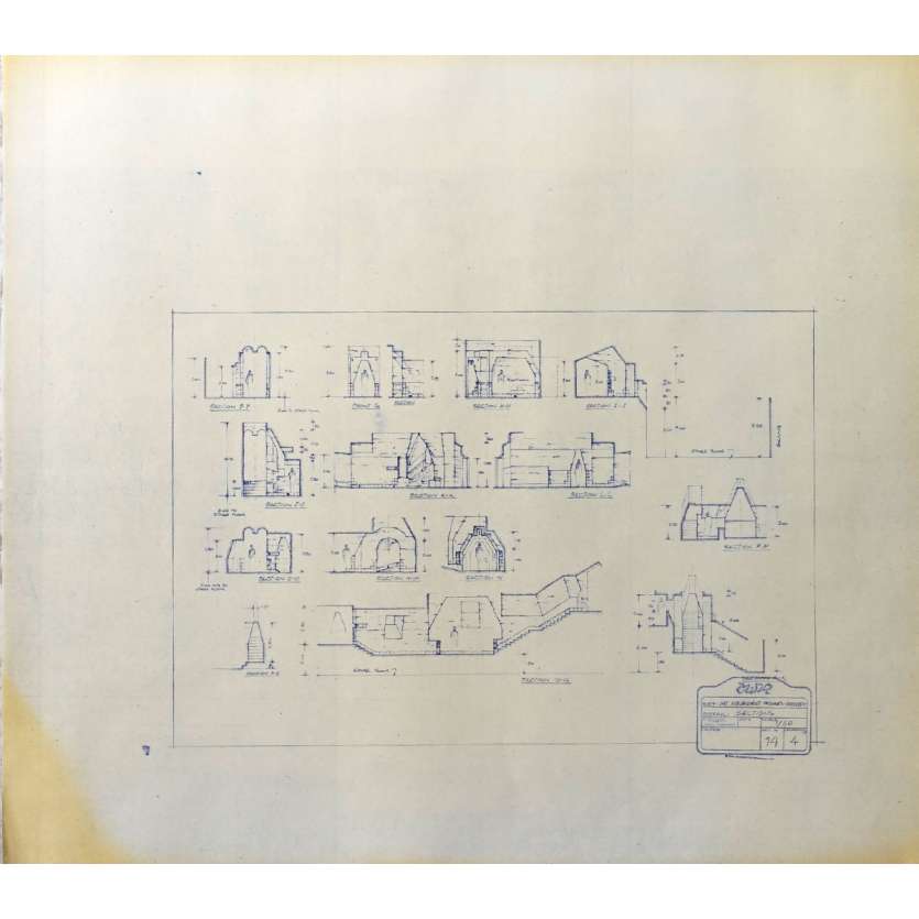 DUNE Original Blueprint - Arakeen No:14/4 - 21x24-26 in. - 1982, David Lynch