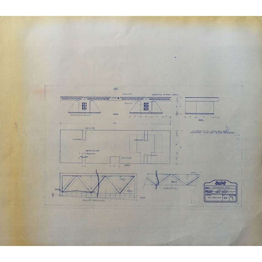 DUNE Blueprint - Arakeen No:38/SD1 - 45x55/60 cm. - 1982, David Lynch