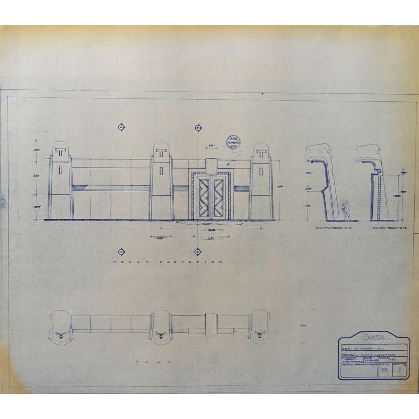 DUNE Original Blueprint - Arakeen No:Ext/56/1 - 21x24-26 in. - 1982, David Lynch