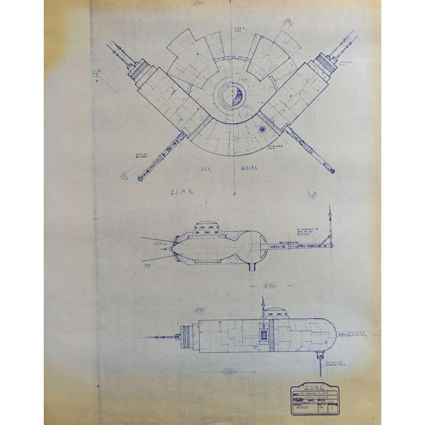 DUNE Original Blueprint - Arakeen No:Ext/M15/1 - 21x24-26 in. - 1982, David Lynch
