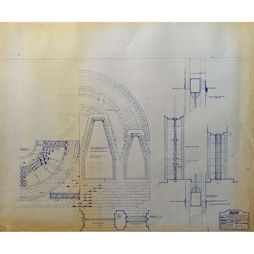 DUNE Original Blueprint - Arakeen No:Int/38/4 - 21x24-26 in. - 1982, David Lynch
