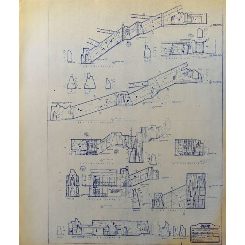 DUNE Original Blueprint - Sietch Tabr  No:20-21/2 - 21x24-26 in. - 1982, David Lynch