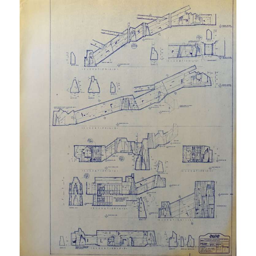 DUNE Original Blueprint - Sietch Tabr No:20-21/2 - 21x24-26 in. - 1982, David Lynch