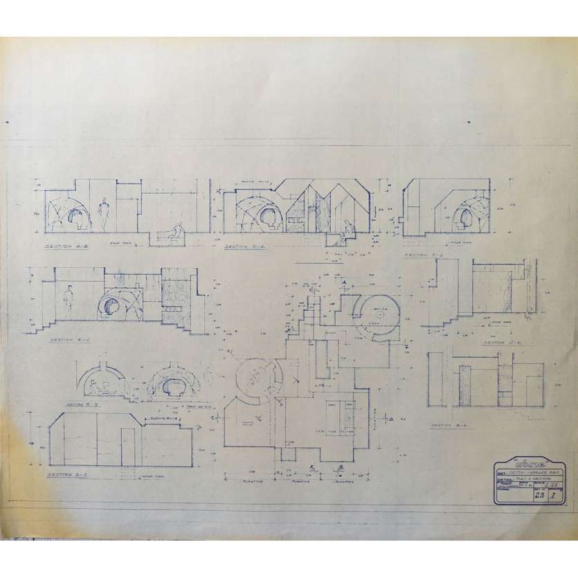 DUNE Blueprint - Sietch Tabr No:23/1 - 45x55/60 cm. - 1982, David Lynch