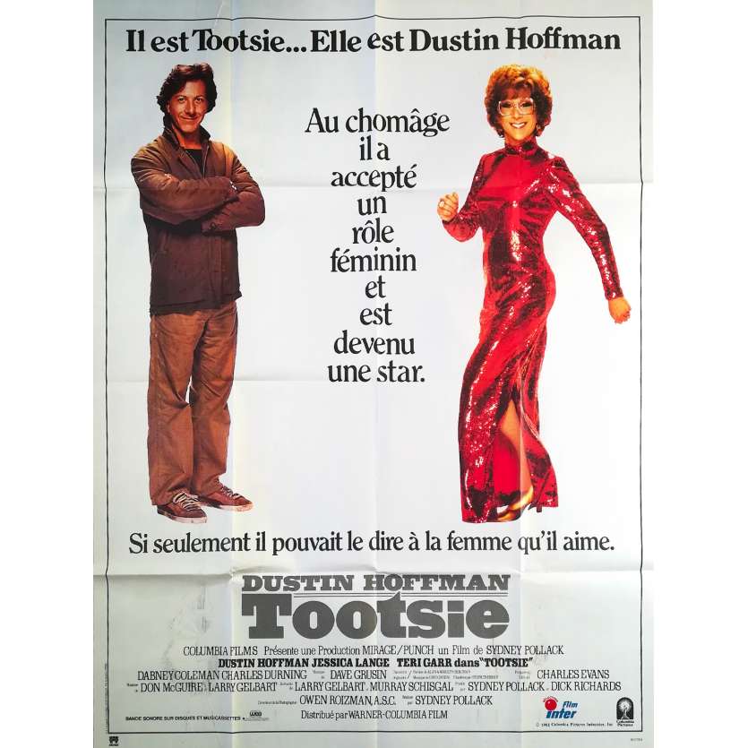 TOOTSIE Movie Poster 47x63 in. French - 1982 - Sydney Pollack, Dustin Hoffman