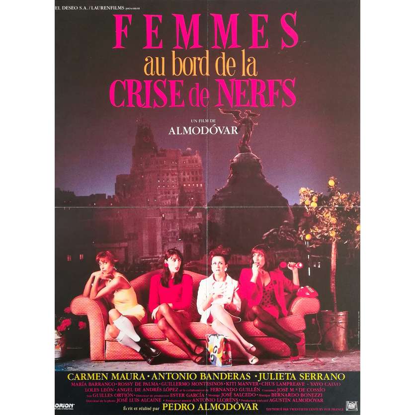 WOMEN ON A VERGE OF A NERVOUS BREAKDOWN Original Movie Poster  - 15x21 in. - 1988 - Pedro Almodóvar, Carmen Maura